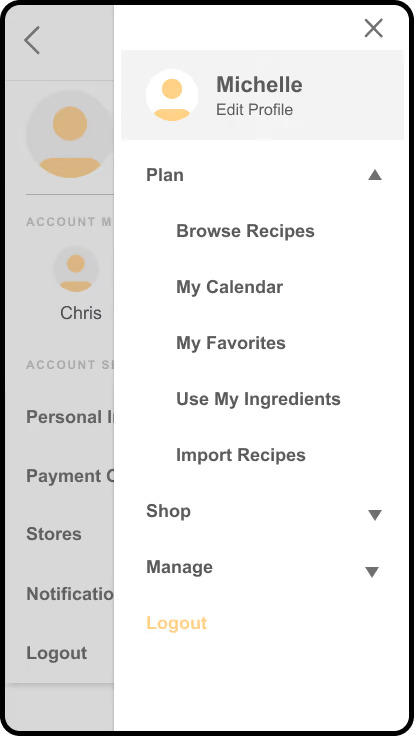 image of menu screen post-revisions